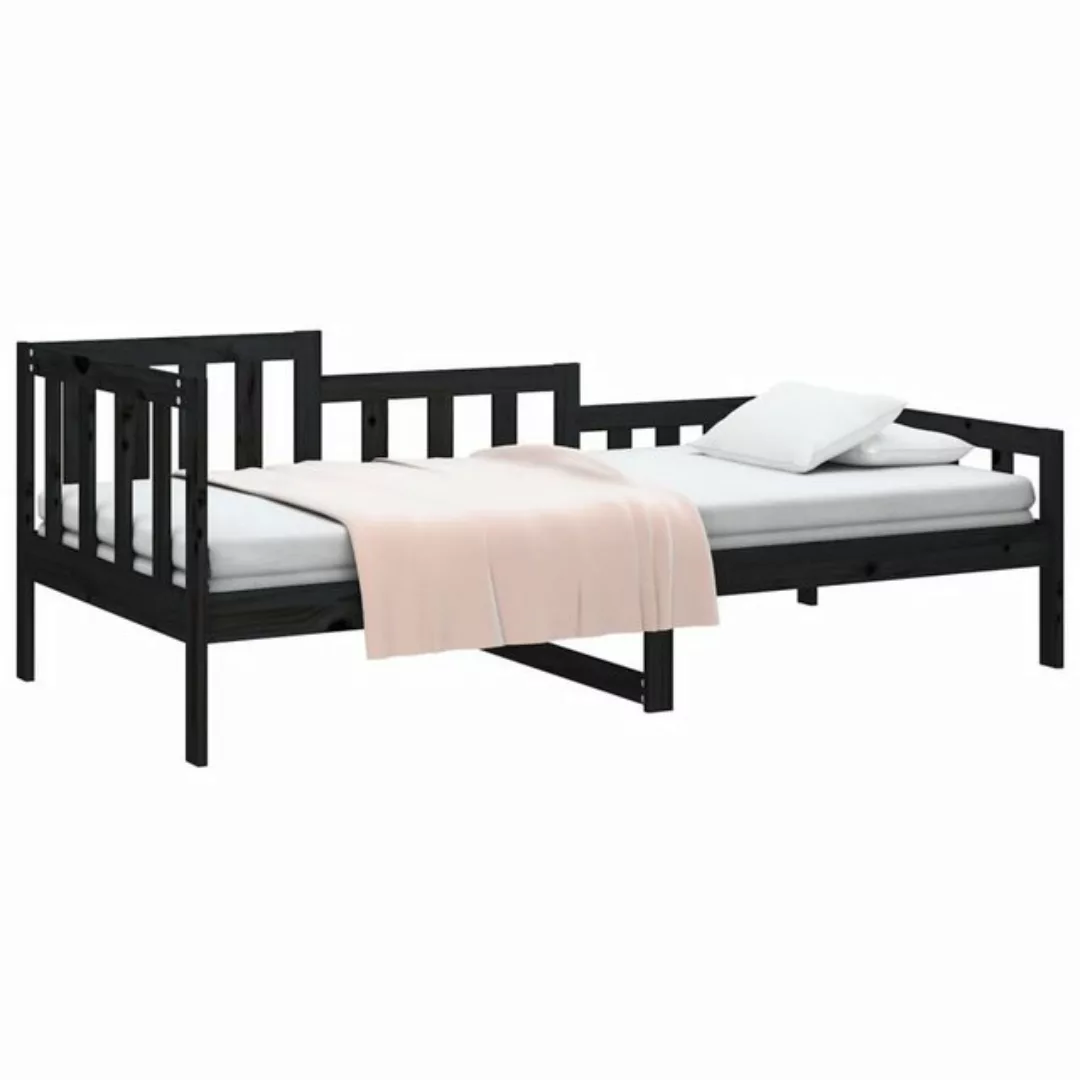 furnicato Bett Tagesbett Schwarz 90x200 cm Massivholz Kiefer (1-tlg) günstig online kaufen