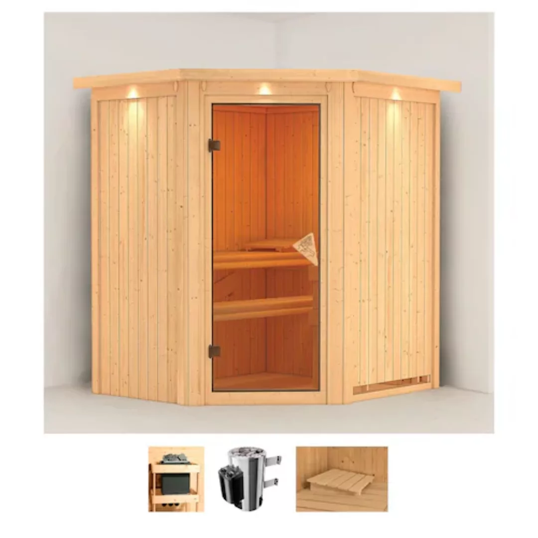 Karibu Sauna »Tomke«, (Set), 3,6-kW-Plug & Play Ofen mit integrierter Steue günstig online kaufen