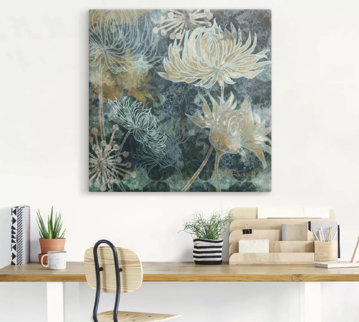 Artland Wandbild "Blaue Chrysanthemen I", Blumen, (1 St.), als Alubild, Out günstig online kaufen