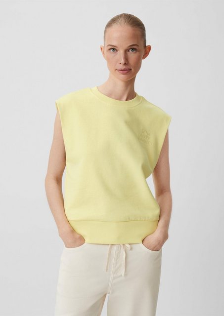 comma casual identity Kurzarmshirt Ärmelloses Sweatshirt aus Baumwolle Stic günstig online kaufen