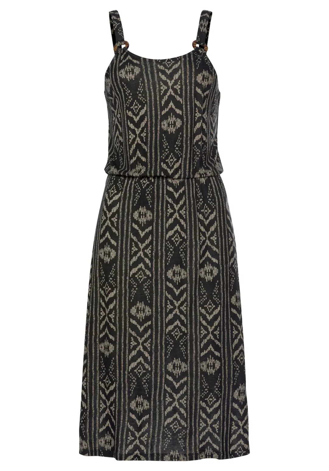 LASCANA Jerseykleid, mit Ringdetail am Träger, Sommerkleid im Alloverdruck, günstig online kaufen