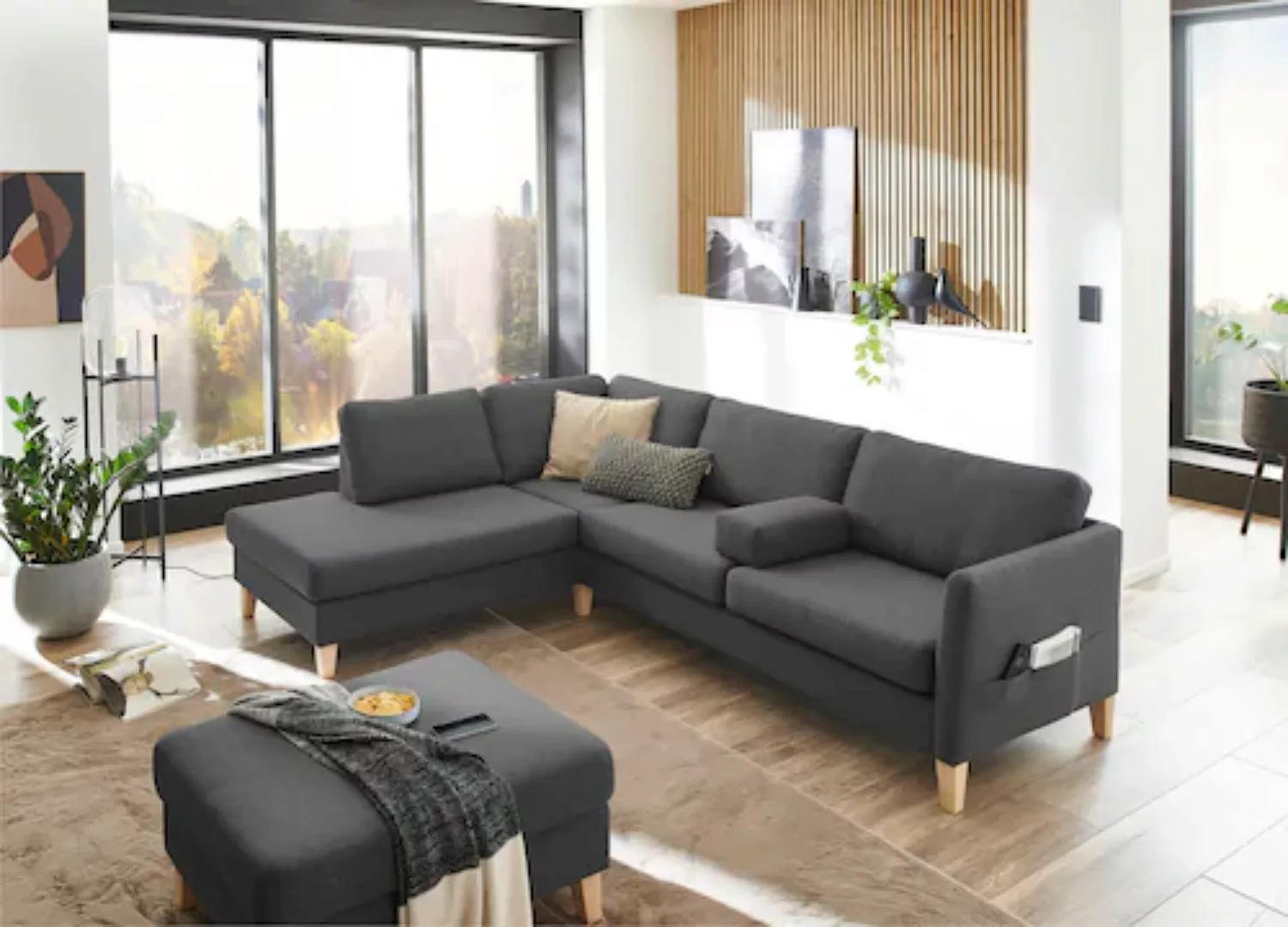 ATLANTIC home collection Ecksofa »Mailo L-Form«, mit Seitentaschen und Otto günstig online kaufen