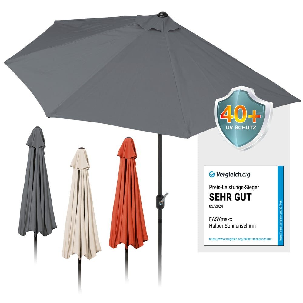 EASYmaxx Sonnenschirm halbrund, 270 x 140 günstig online kaufen