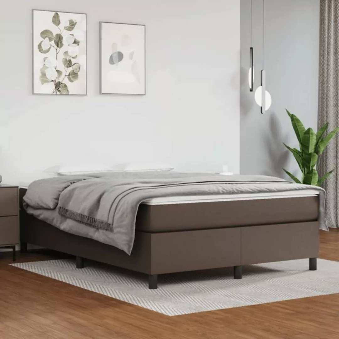 Vidaxl Boxspringbett Braun 140x200 Cm Kunstleder günstig online kaufen