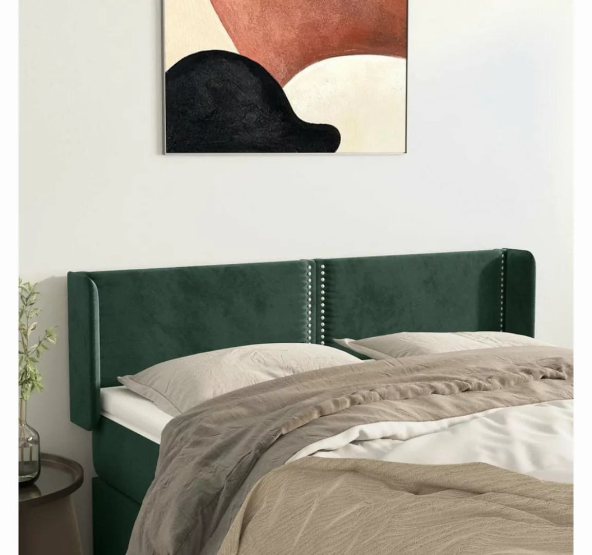 vidaXL Bett, Kopfteil mit Ohren Schwarz 163x16x78/88 cm Kunstleder günstig online kaufen