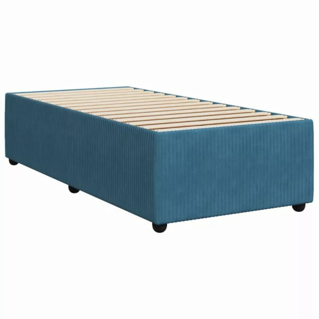 vidaXL Bett Bettgestell Blau 100x200 cm Samt günstig online kaufen