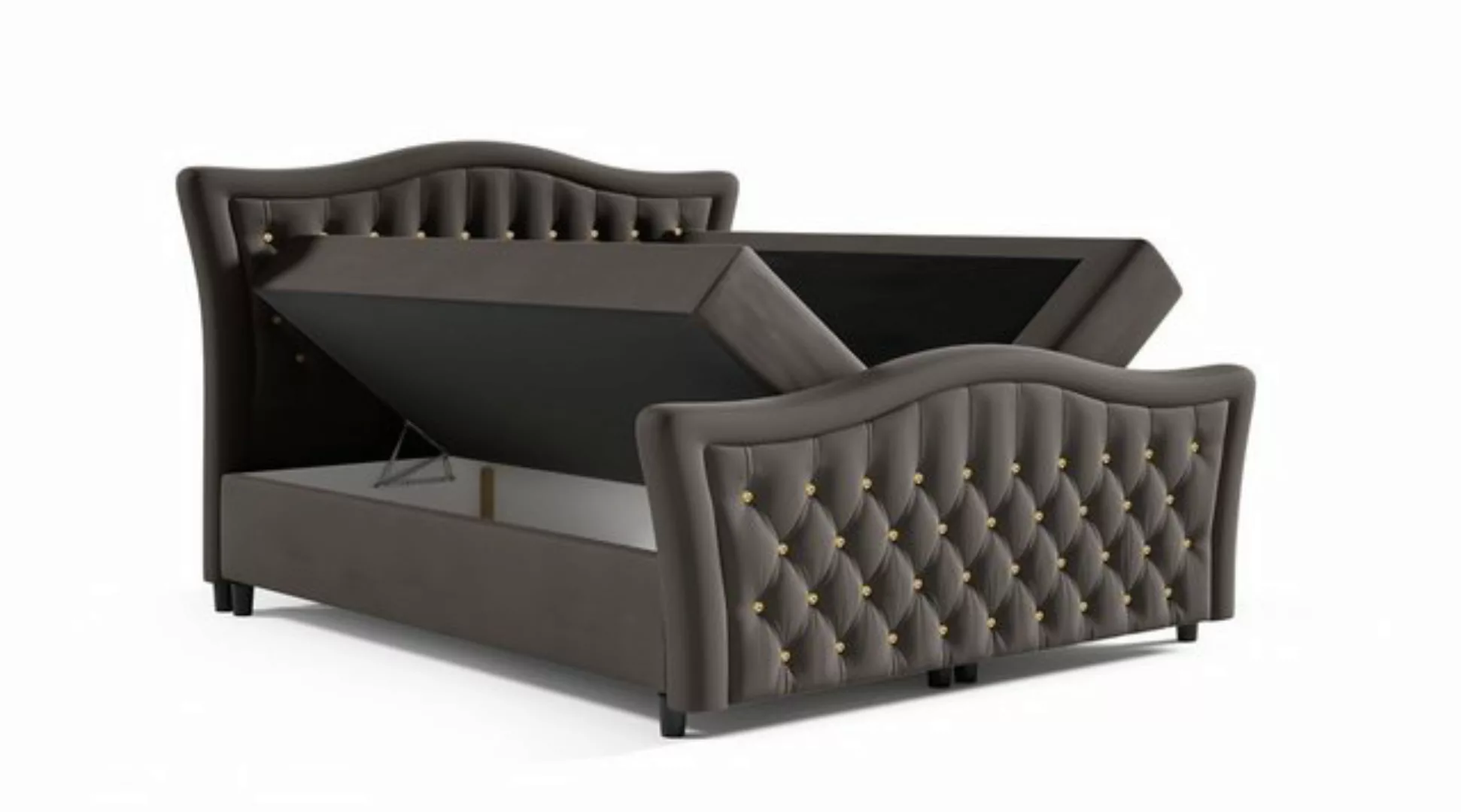 Fun Möbel Boxspringbett Schlafzimmerbett TURHAN in Stoff Elisa Velvet (inkl günstig online kaufen