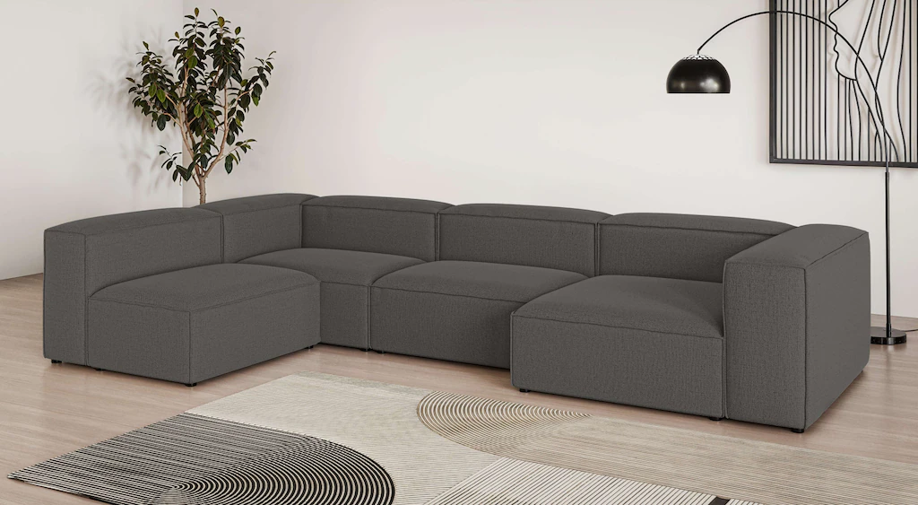 INOSIGN Wohnlandschaft "HAILY U-Form mit Ottomane links/rechts, Maße B/T/H: günstig online kaufen