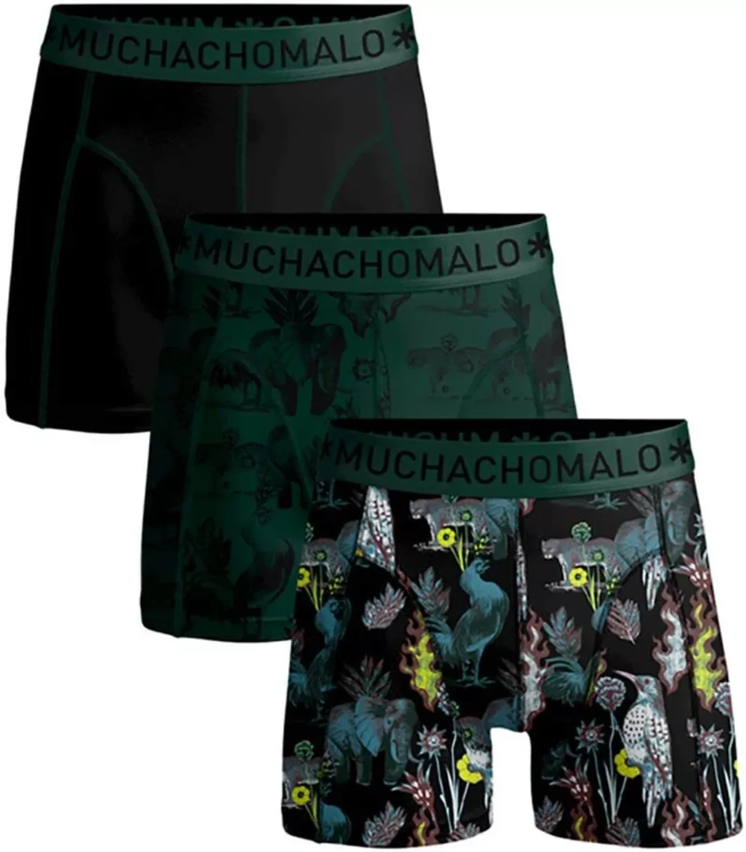 Muchachomalo Boxershorts 3er-Pack Animo Schwarz - Größe XXL günstig online kaufen