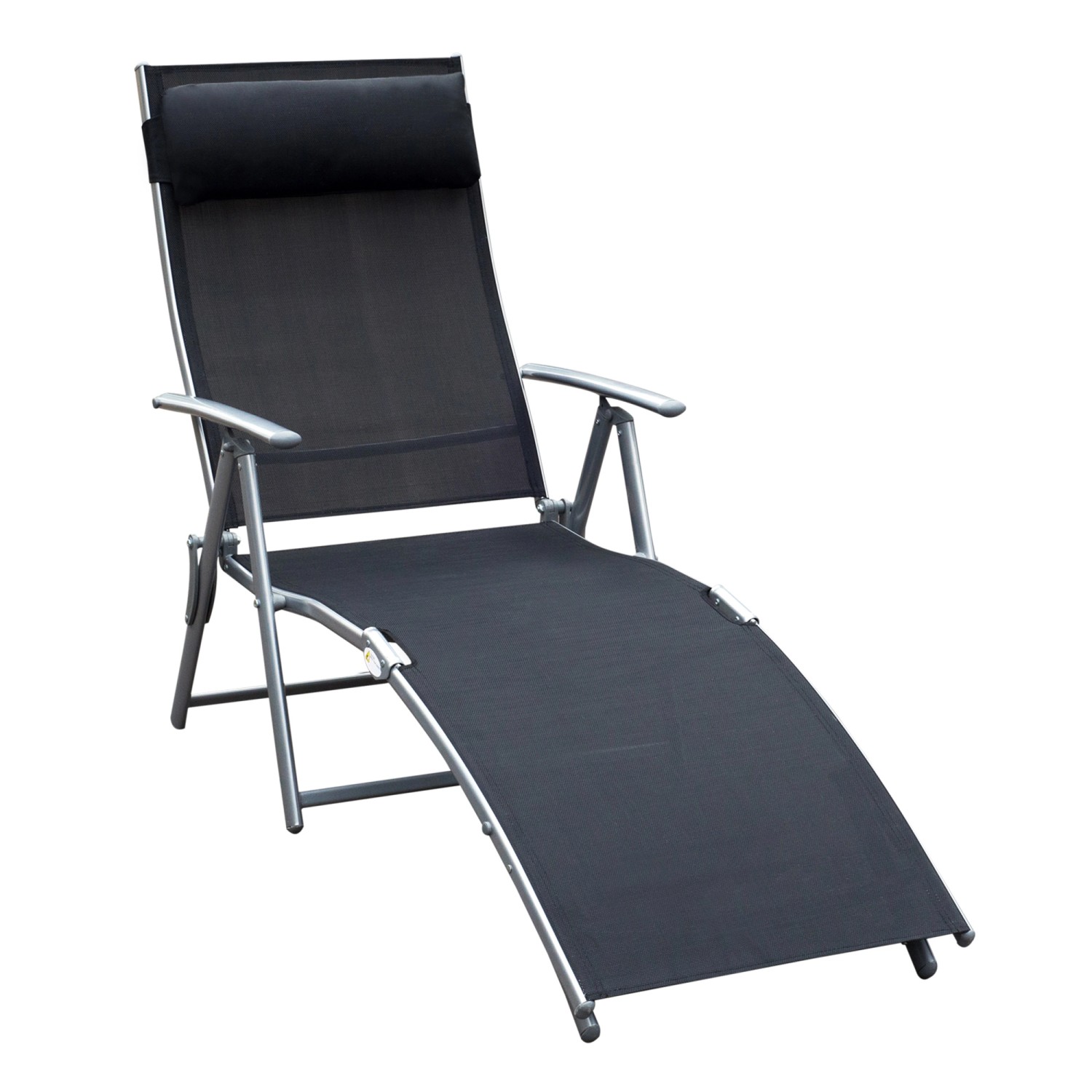 Outsunny Sonnenliege klappbar Gartenliege mit Kissen 137x63,5x100,5cm Metal günstig online kaufen
