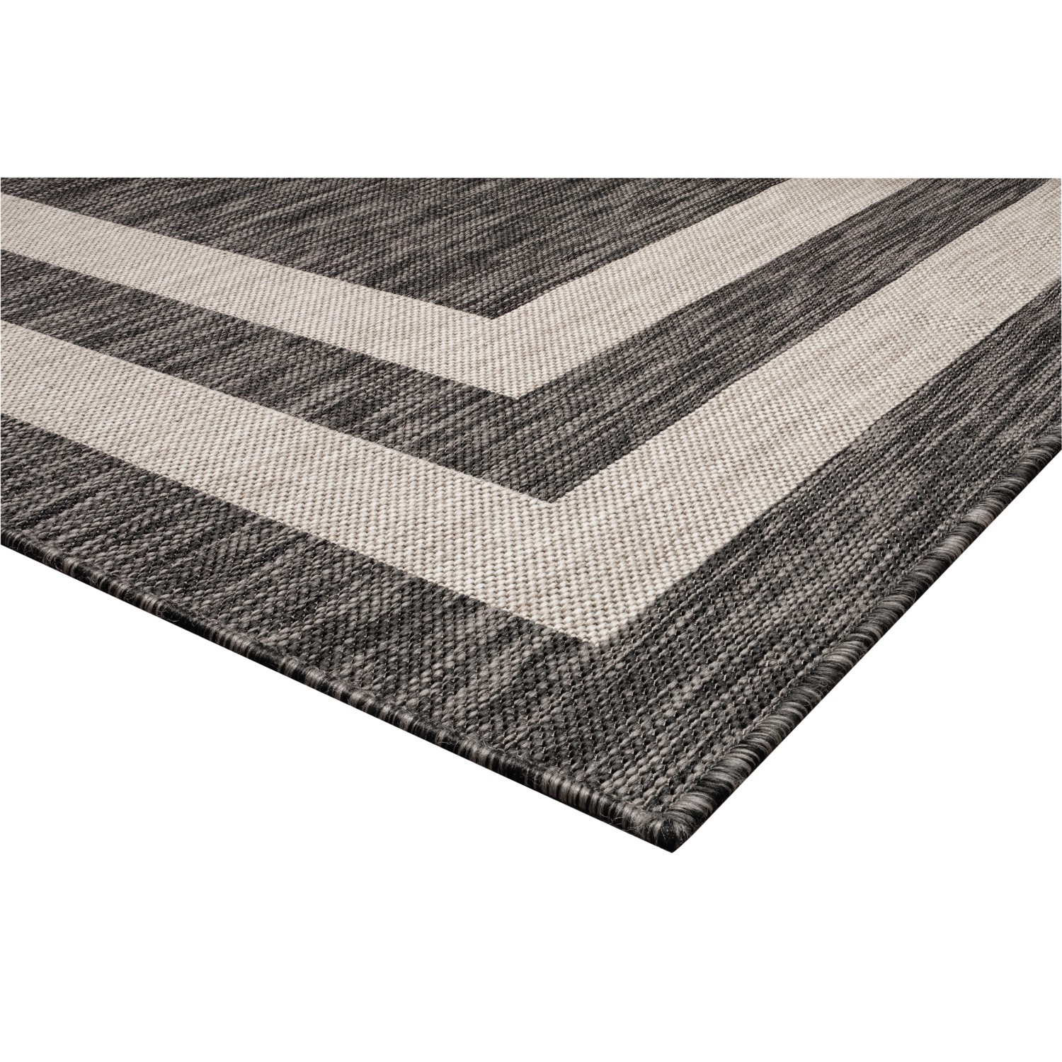 Peyer Syntex Teppich Terrace Bordüre Pflegeleicht Farbe Anthrazit 160 x 230 günstig online kaufen