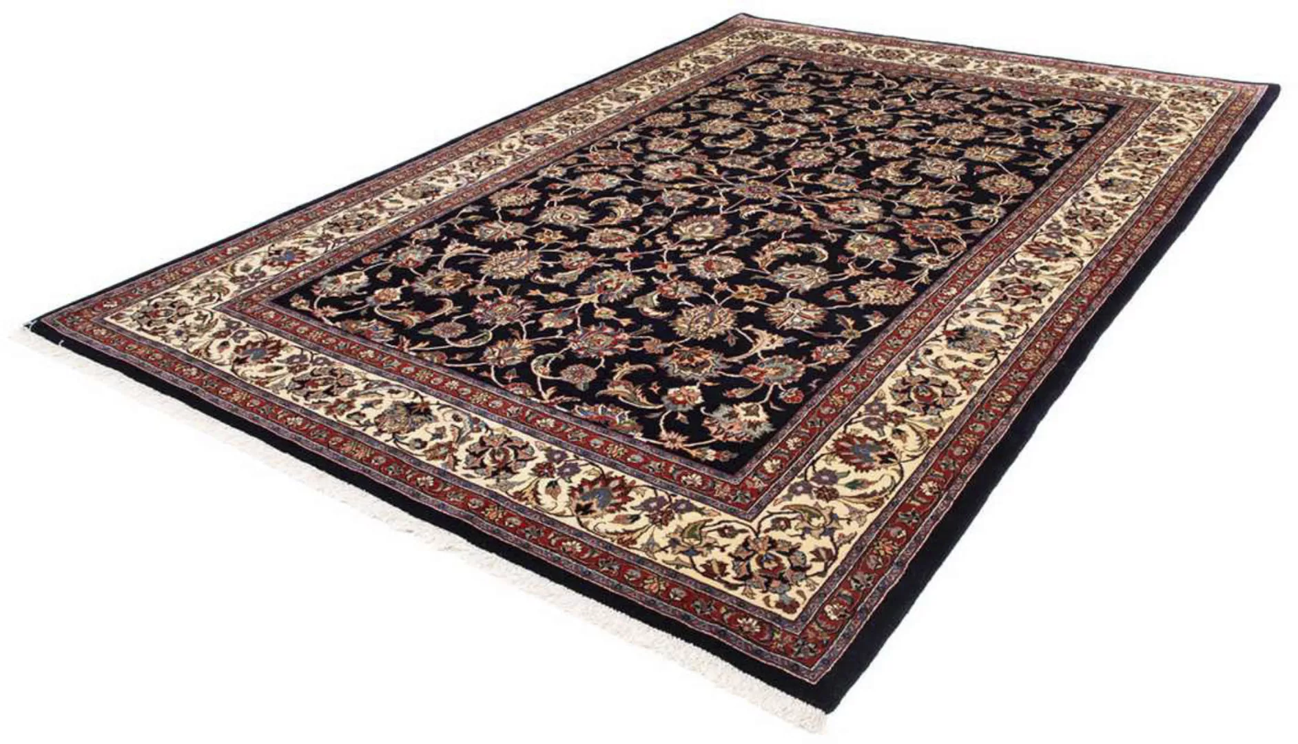 morgenland Wollteppich »Kaschmar Blumenmuster Blu scuro 304 x 202 cm«, rech günstig online kaufen