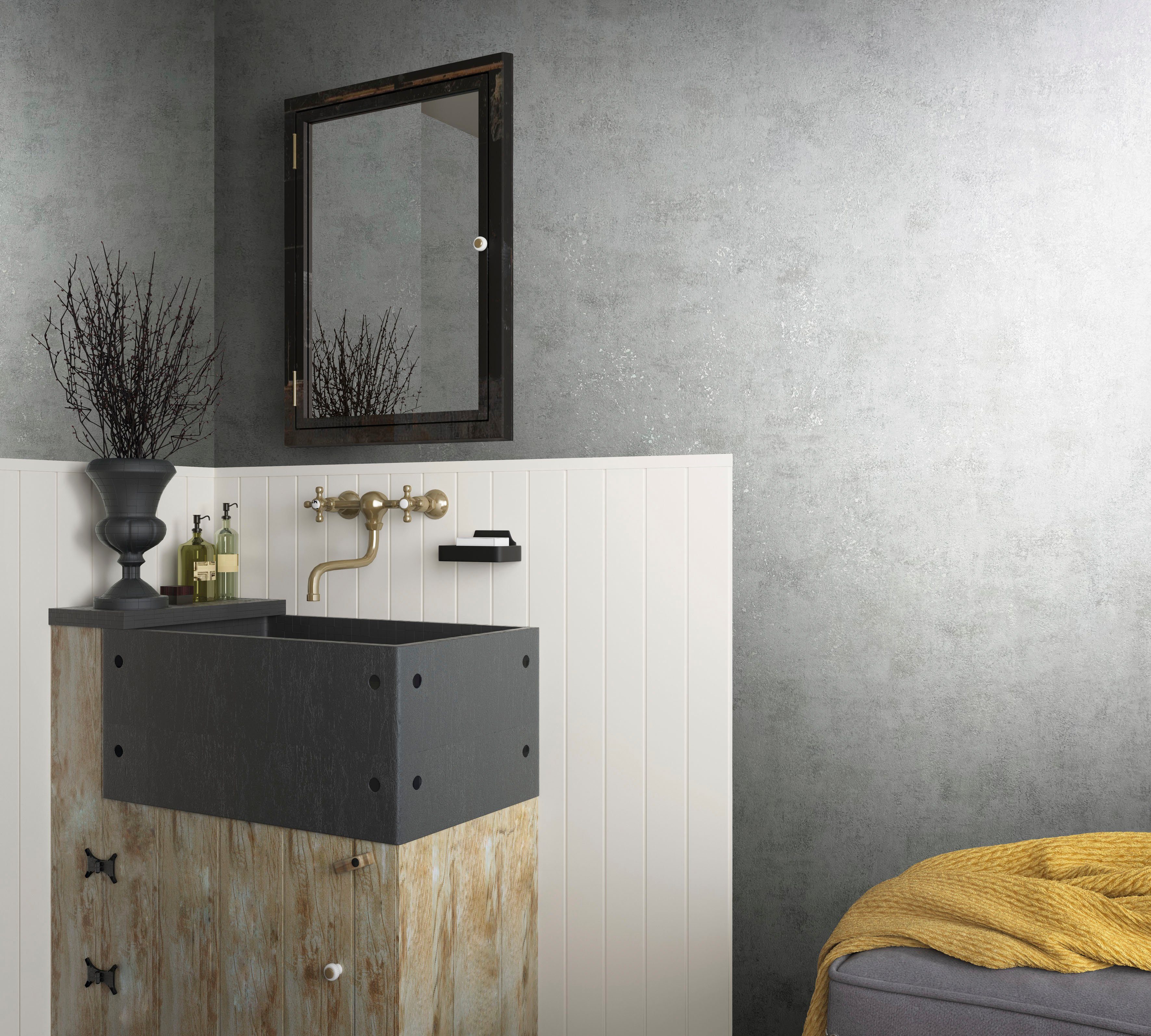 Marburg Vliestapete Concrete, strukturiert, glänzend, moderne günstig online kaufen