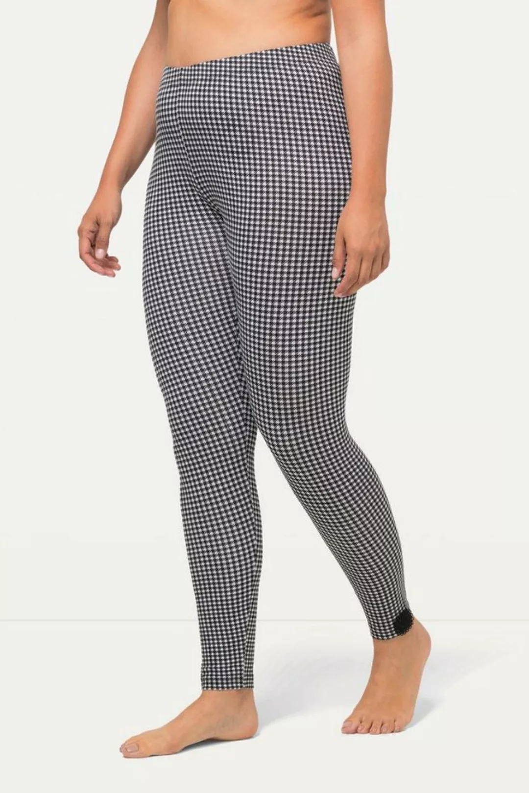 Ulla Popken Funktionshose Leggings Hahnentrittmuster Stickerei günstig online kaufen