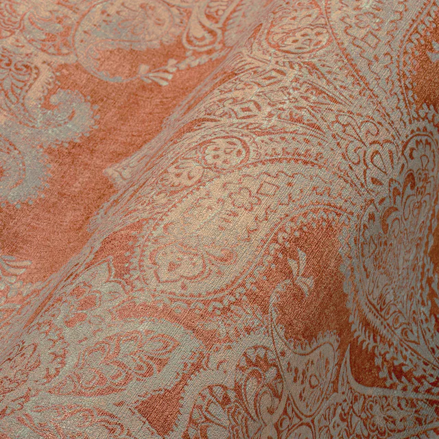 Bricoflor Orientalische Tapete mit Paisley Muster Orange Gold Terracotta Vl günstig online kaufen