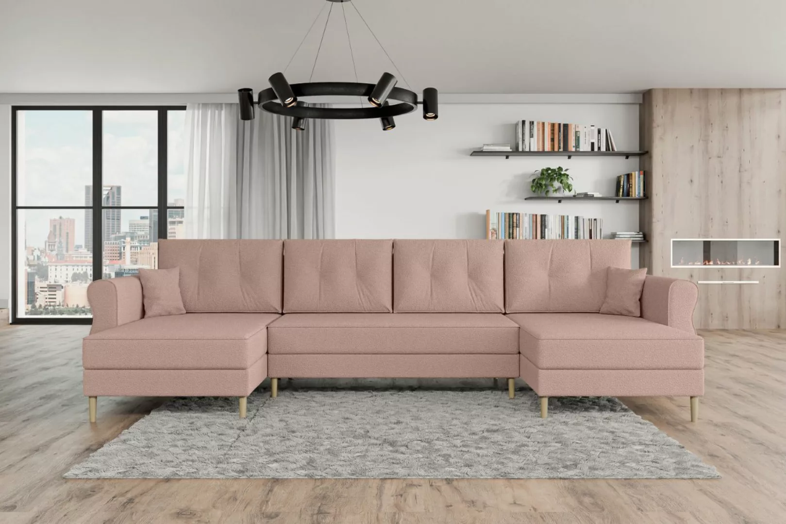 ALTDECOR Wohnlandschaft HERMES-U, Couch mit Schlaffunktion, Stauraum Ecksof günstig online kaufen