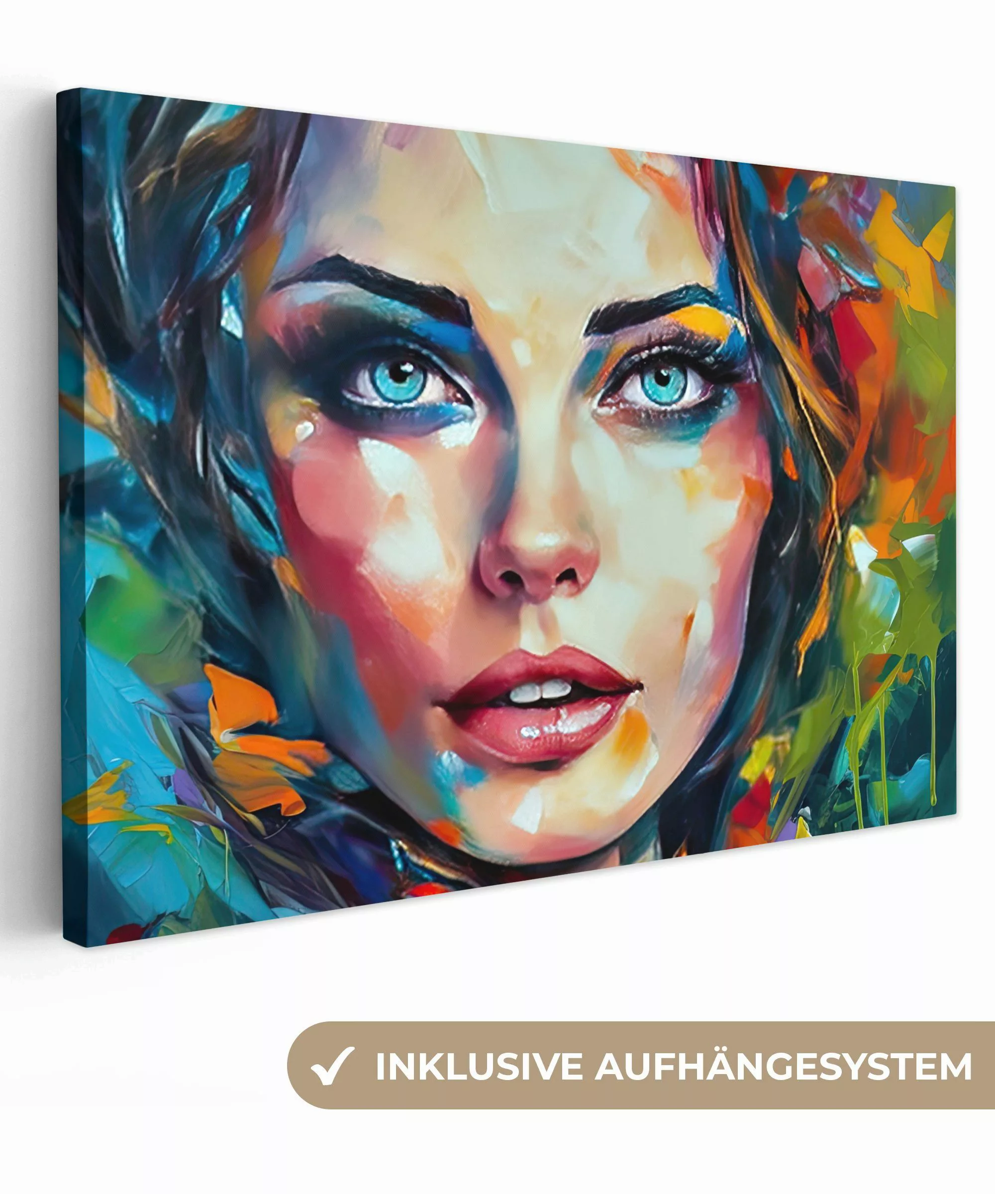 OneMillionCanvasses® Leinwandbild Gesicht - Frau - günstig online kaufen