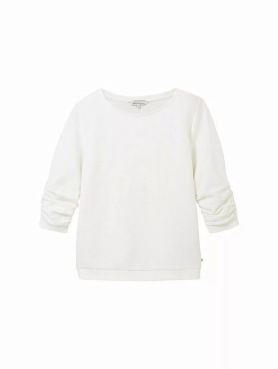 TOM TAILOR Denim T-Shirt structured sweat, off white günstig online kaufen