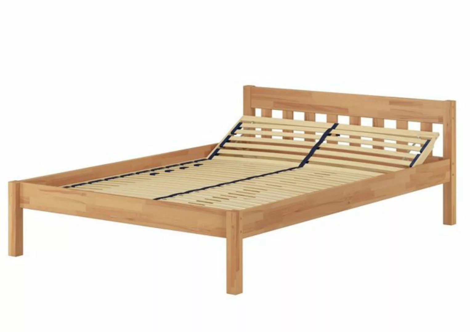 ERST-HOLZ Bett Doppelbett Echtholzbett Bettrahmen Buche lackiert massiv 140 günstig online kaufen