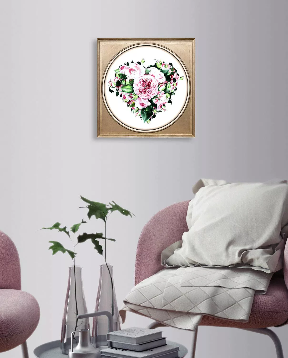 queence Acrylglasbild "Herz aus Blüten" günstig online kaufen