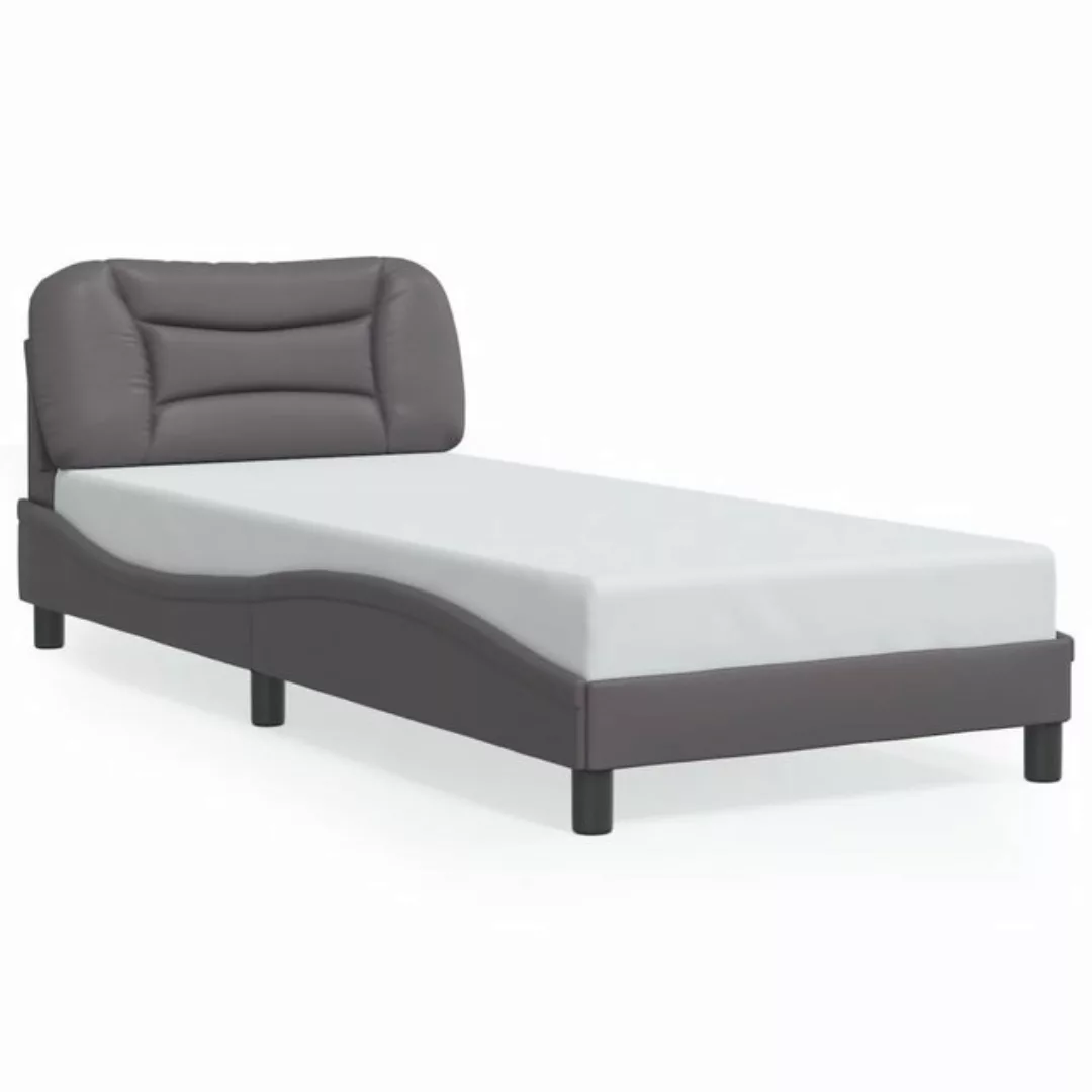 vidaXL Bett Bettgestell mit Kopfteil Weiß 80x200 cm Kunstleder günstig online kaufen