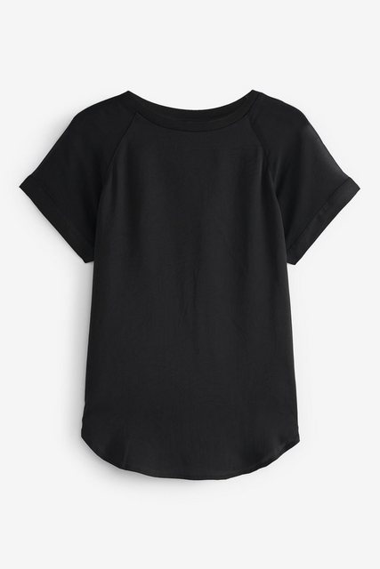 Next T-Shirt Kurzärmliges T-Shirt mit Raglanärmeln aus Webmix (1-tlg) günstig online kaufen