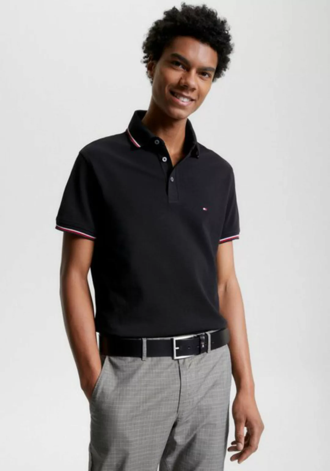 Tommy Hilfiger Poloshirt 1985 RWB TIPPED SLIM POLO mit TH-Farben an Ärmel u günstig online kaufen