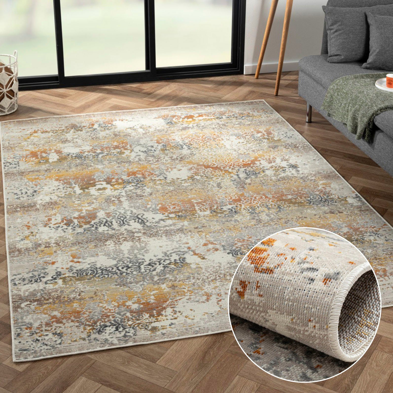 Myflair Möbel & Accessoires Teppich »Aurora 2«, rechteckig, 2 mm Höhe, Flac günstig online kaufen