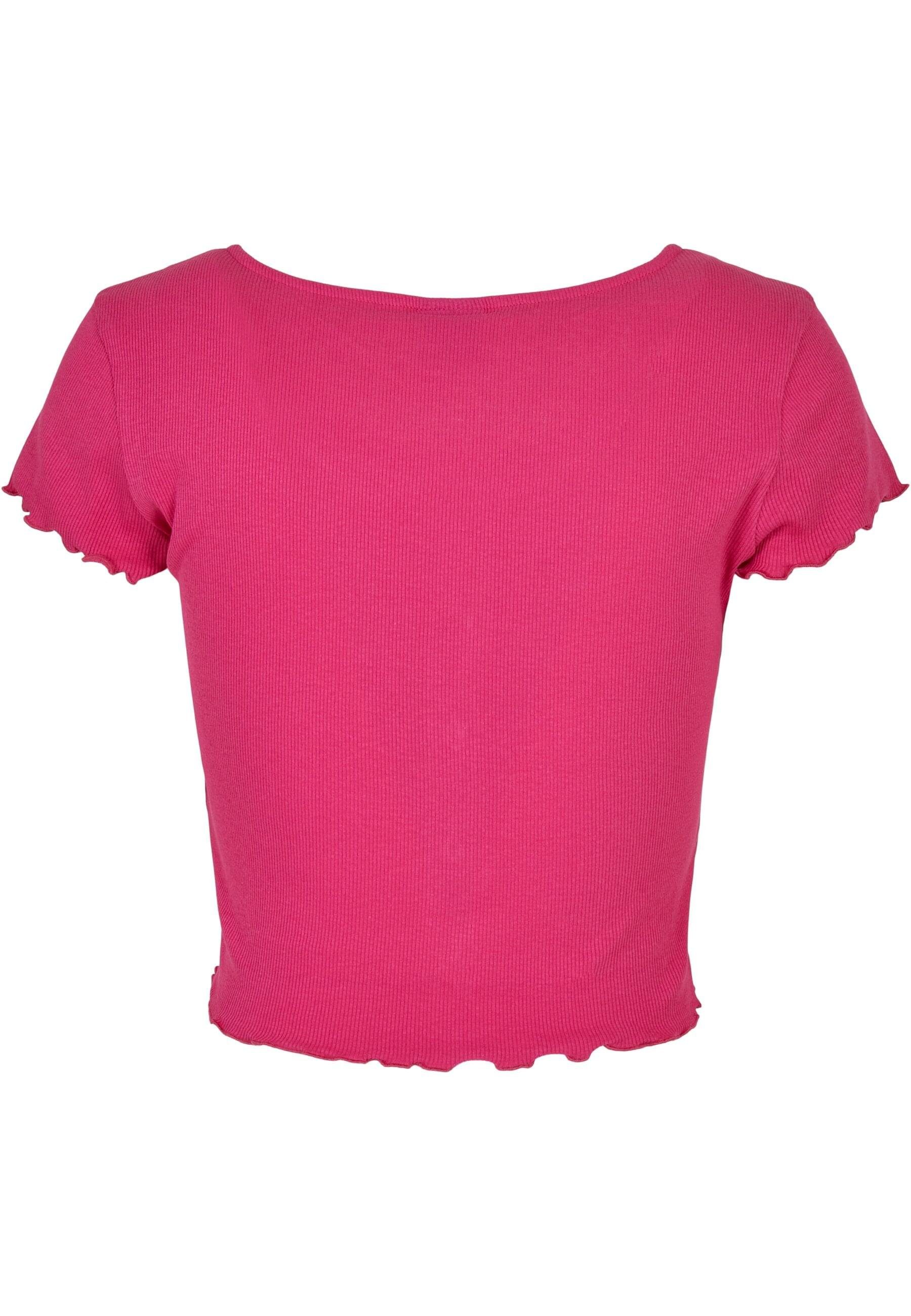 URBAN CLASSICS Kurzarmshirt "Urban Classics Damen Ladies Cropped Button Up günstig online kaufen