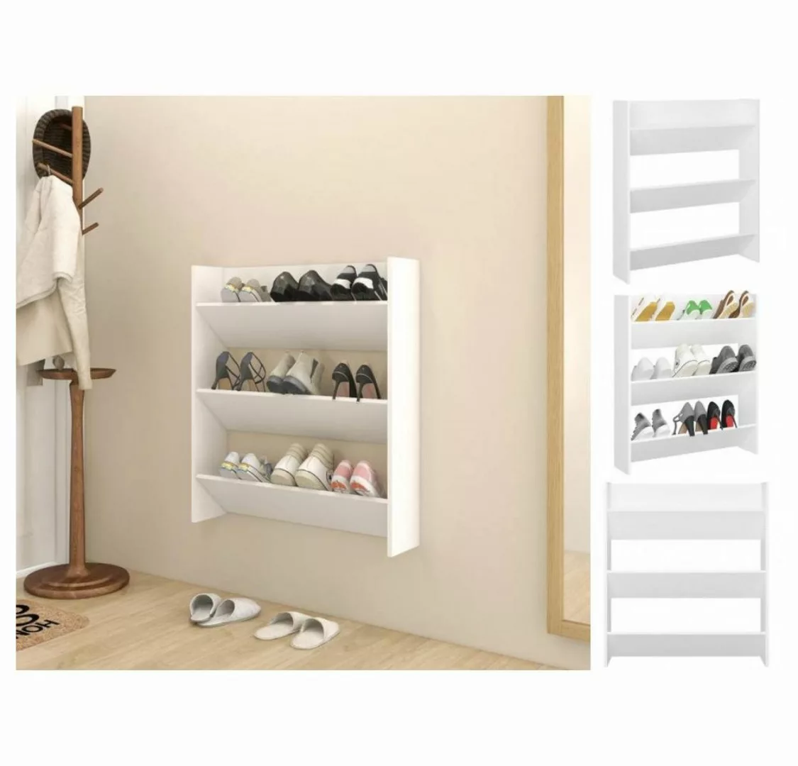 vidaXL Schuhschrank Wand-Schuhschrank Weiß 80x18x90 cm Spanplatte günstig online kaufen