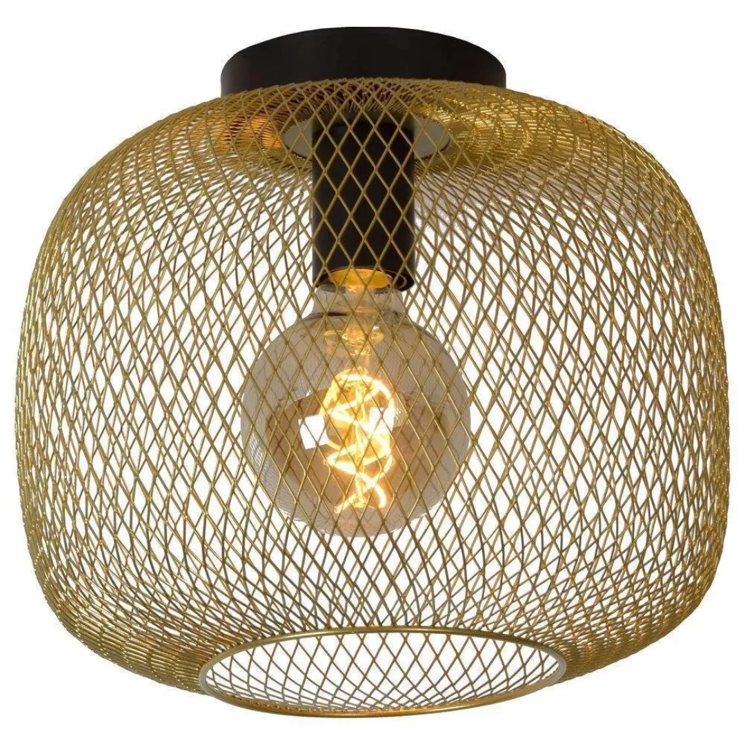 Deckenleuchte Mesh, rund, Ø 30 cm, gold günstig online kaufen