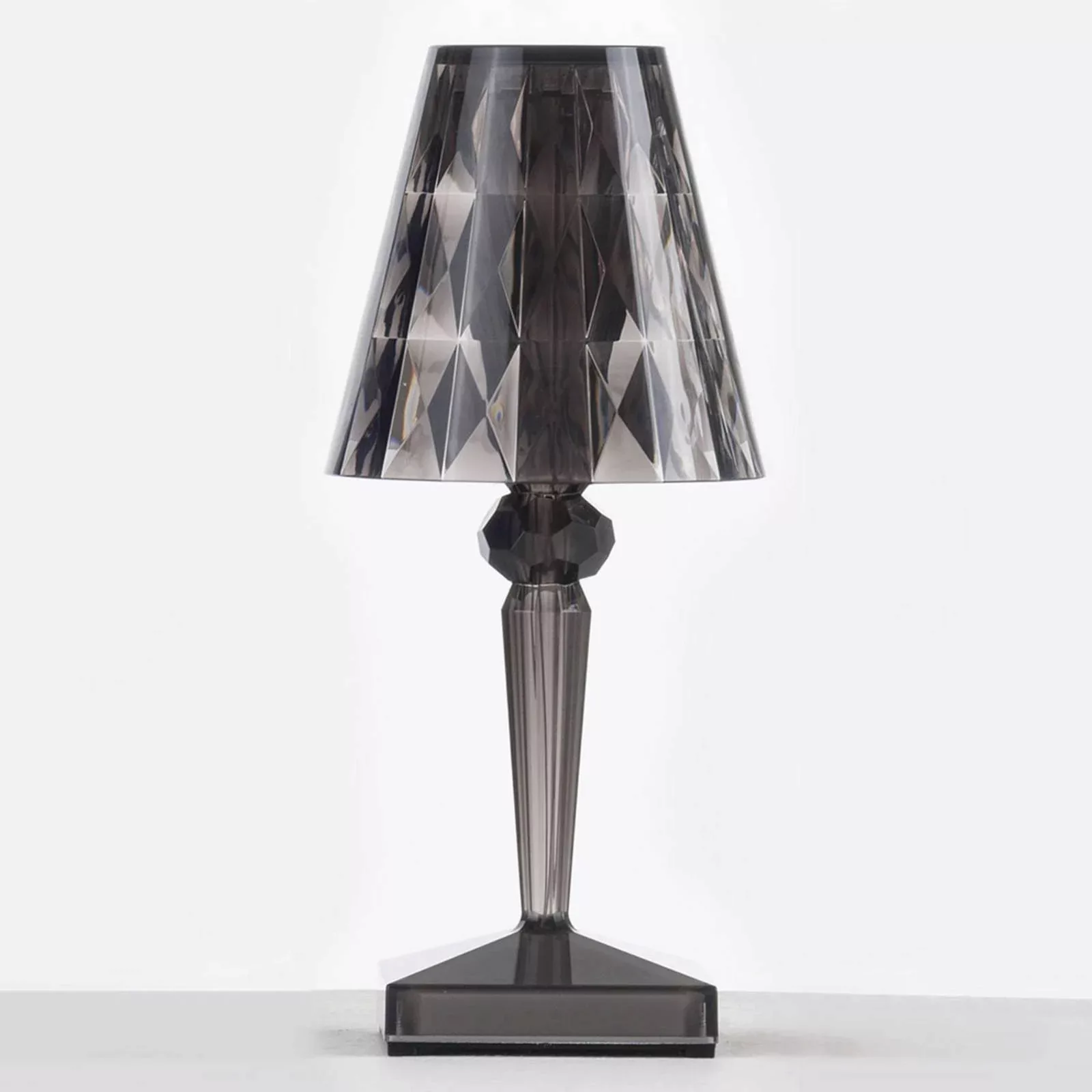 Kartell LED-Akku-Tischlampe Battery, 30 cm, rauchgrau, IP54 günstig online kaufen