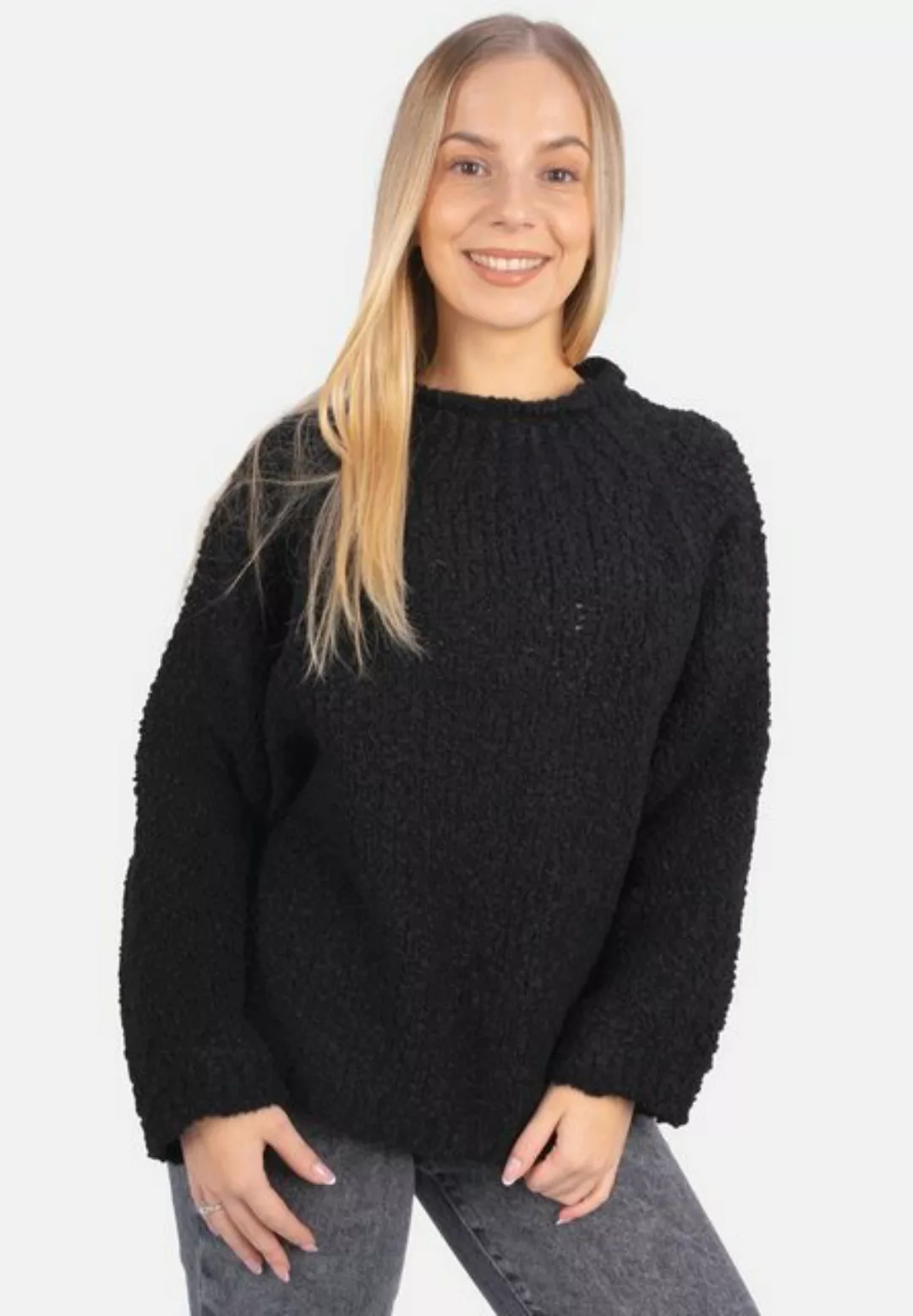 Seasons of April V-Ausschnitt-Pullover Dina Kurzer Teddy Damen Pullover in günstig online kaufen