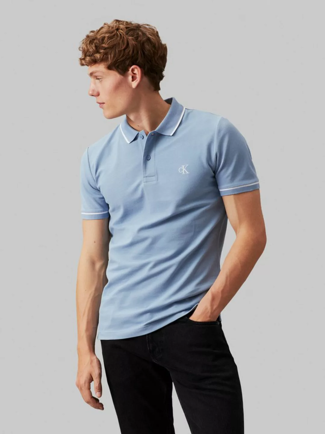 Calvin Klein Jeans Poloshirt TIPPING SLIM POLO mit Logomarkenlabel günstig online kaufen