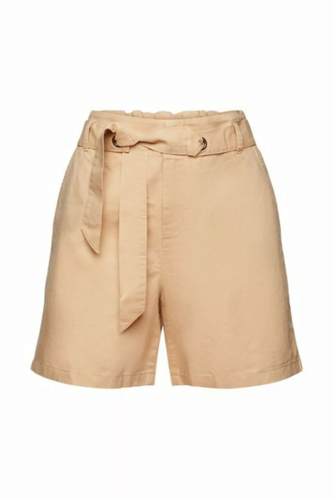 Esprit Shorts Shorts mit Bindegürtel, Baumwoll-Leinenmix (1-tlg) günstig online kaufen