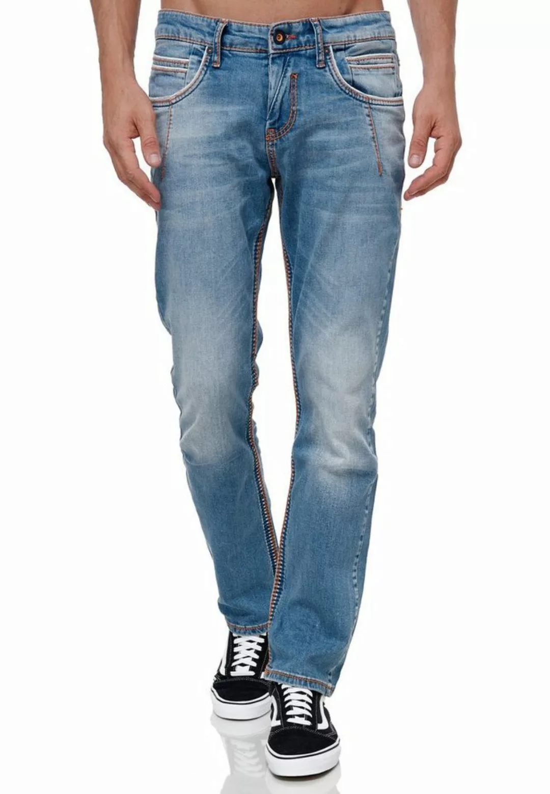 Rusty Neal Straight-Jeans in modischer Used-Optik günstig online kaufen