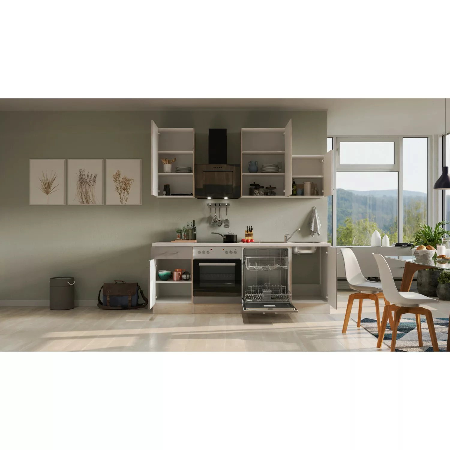 Flex-Well Küche "Riva", mit E-Geräten, Breite 220 cm, in vielen Farbvariant günstig online kaufen