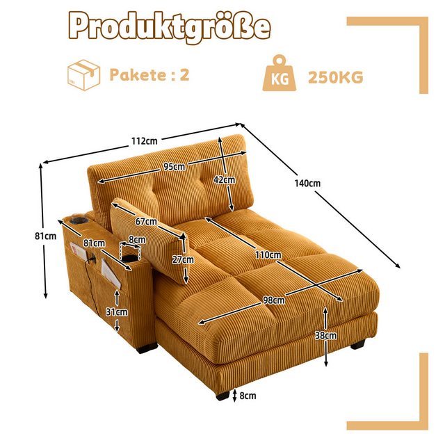 HAUSS SPOLE Schlafsofa Ecksofa Relaxsofa Polstermöbel mit Becherhaltern&USB günstig online kaufen