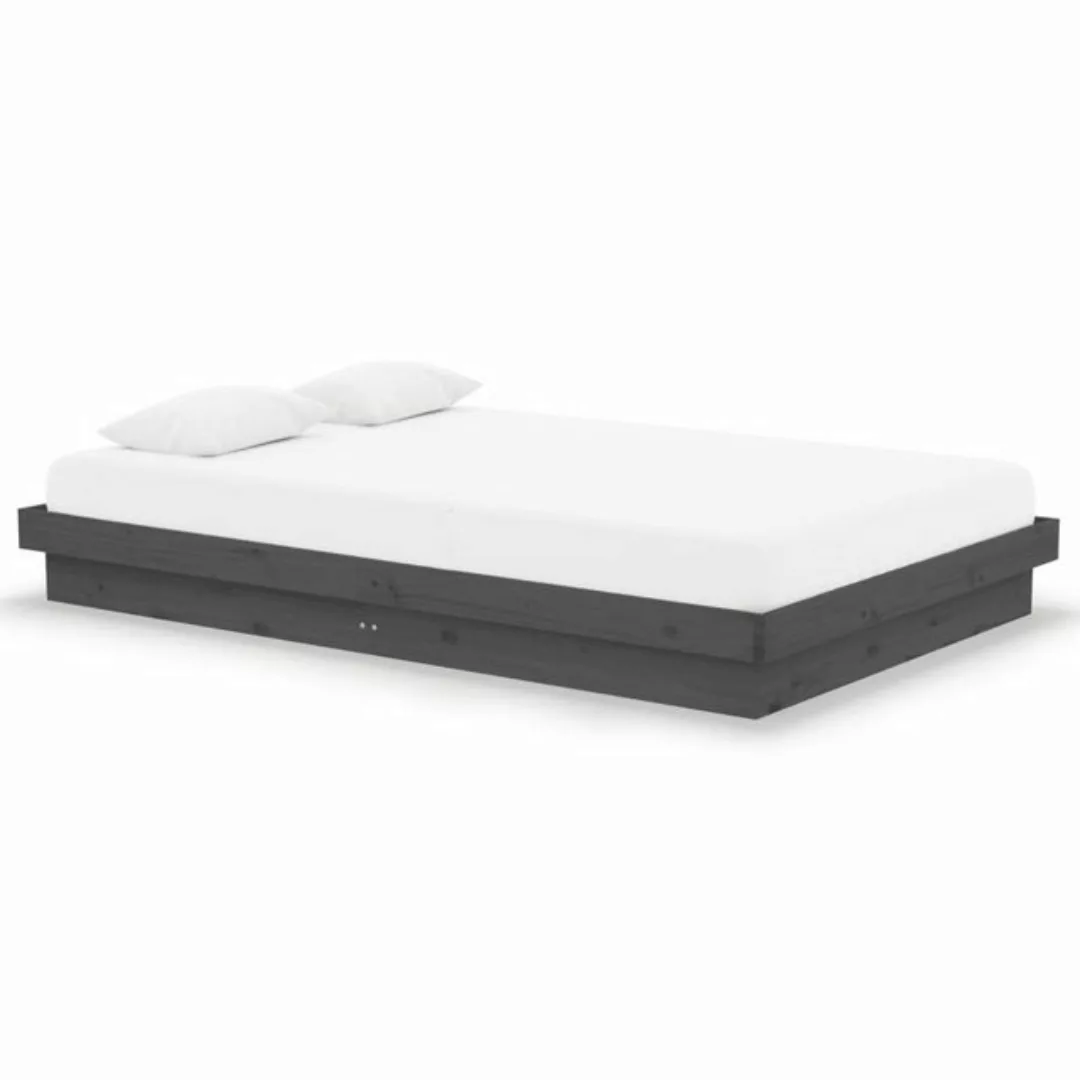 furnicato Bett Massivholzbett Grau 120x190 cm günstig online kaufen