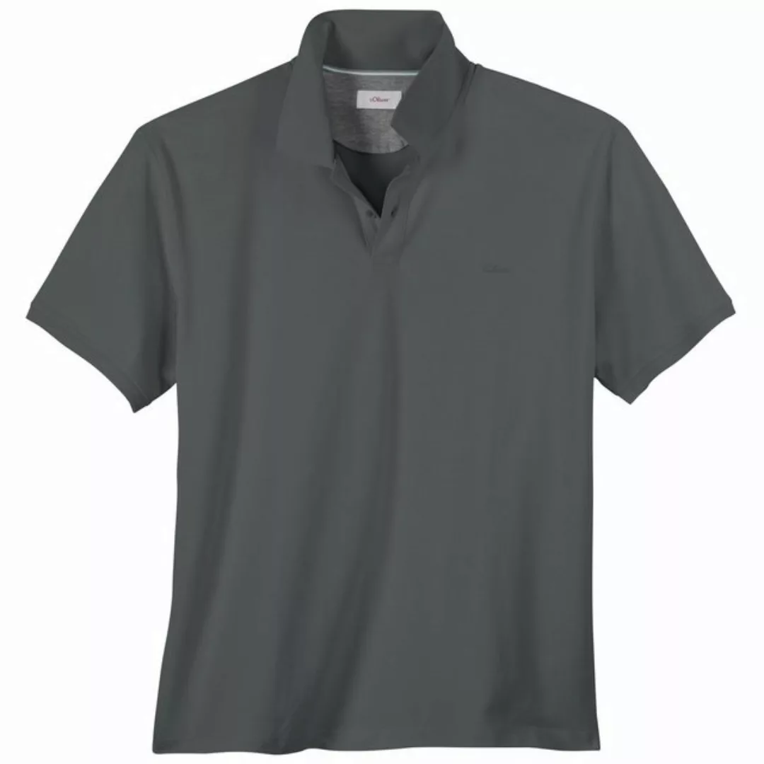 s.Oliver Rundhalsshirt s.Oliver Basic XXL Stretch-Poloshirt anthrazit günstig online kaufen