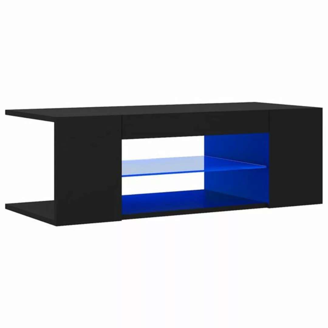 vidaXL TV-Schrank TV-Schrank mit LED Leuchten Schwarz 90x39x30 cm Lowboard günstig online kaufen