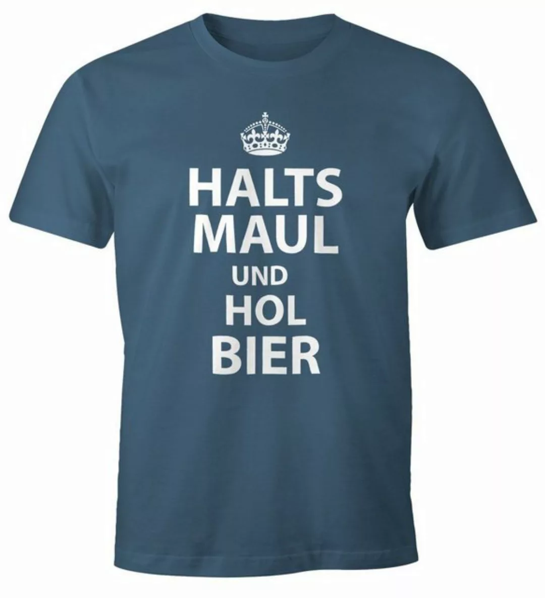 MoonWorks Print-Shirt Herren T-Shirt Halts Maul und hol Bier Fun-Shirt mit günstig online kaufen