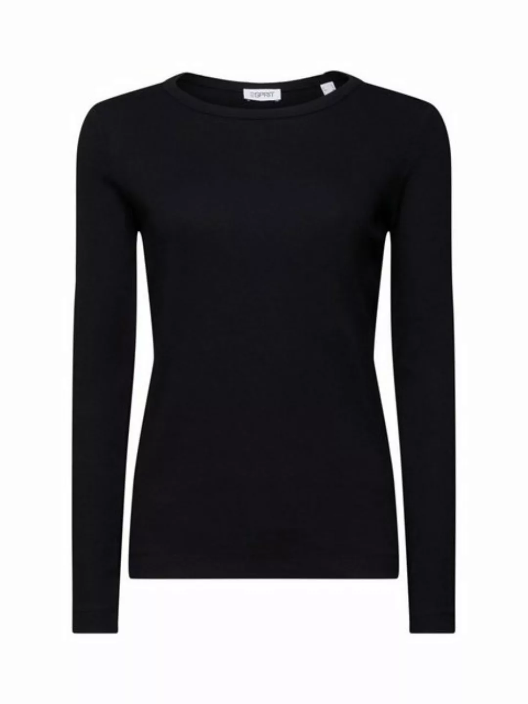 Esprit Langarmshirt Geripptes Top mit Rundhalsausschnitt (1-tlg) günstig online kaufen