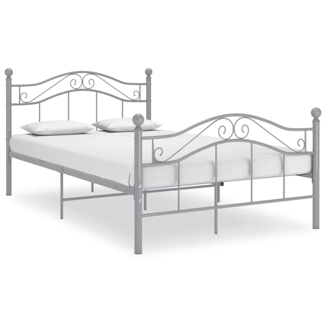 Bett Grau Metall 120x200 Cm günstig online kaufen