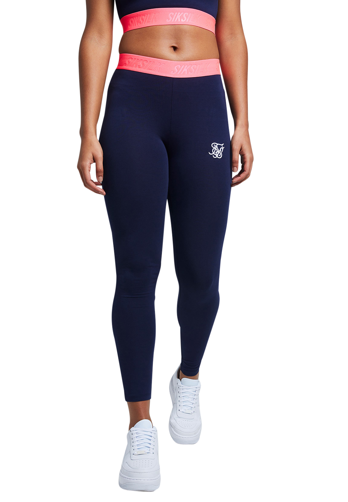 SikSilk Leggings Damen NEON TAPE LEGGINGS SSW-1312 Navy günstig online kaufen