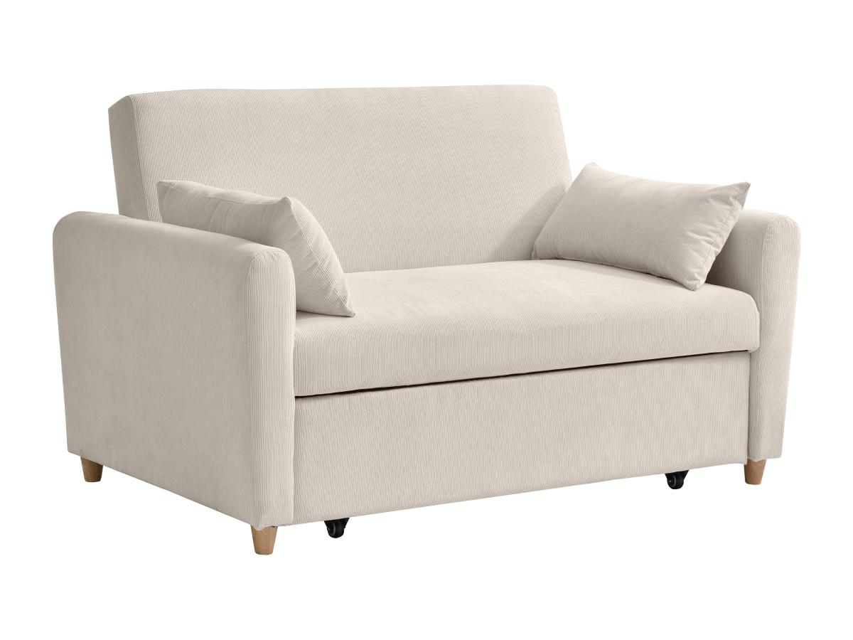 Sofa 2-Sitzer mit Schlaffunktion - Cord - Beige - AYLA günstig online kaufen