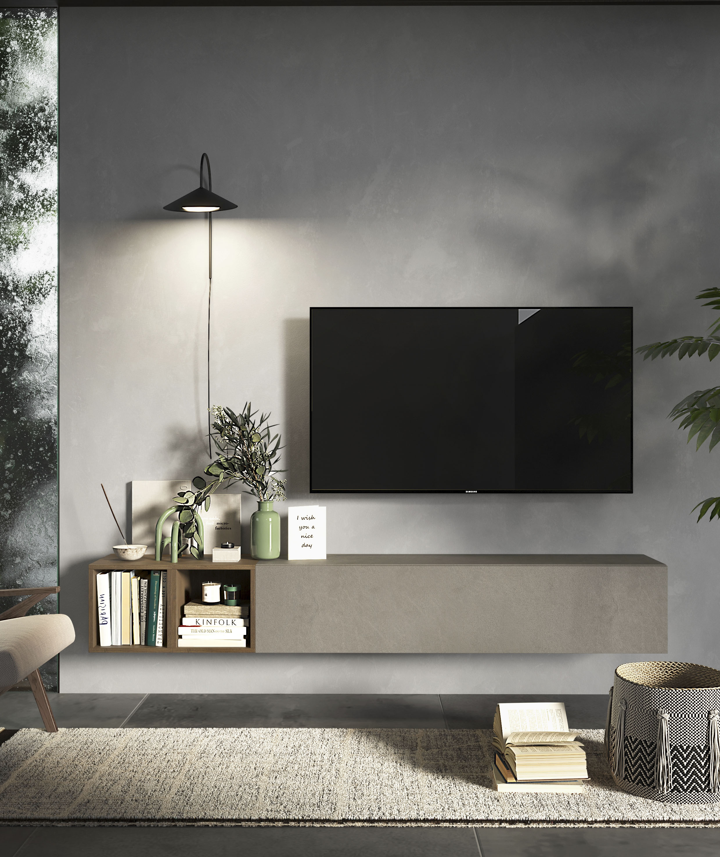 INOSIGN TV-Wand "INFINITY, 2tlg. Breite 194 cm, Höhe variabel, Wohnwand", ( günstig online kaufen