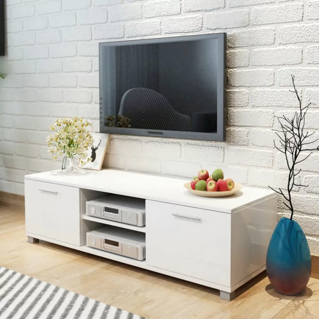 vidaXL TV-Schrank TV-Schrank Hochglanz-Weiß 12040,334,7 cm Lowboard günstig online kaufen