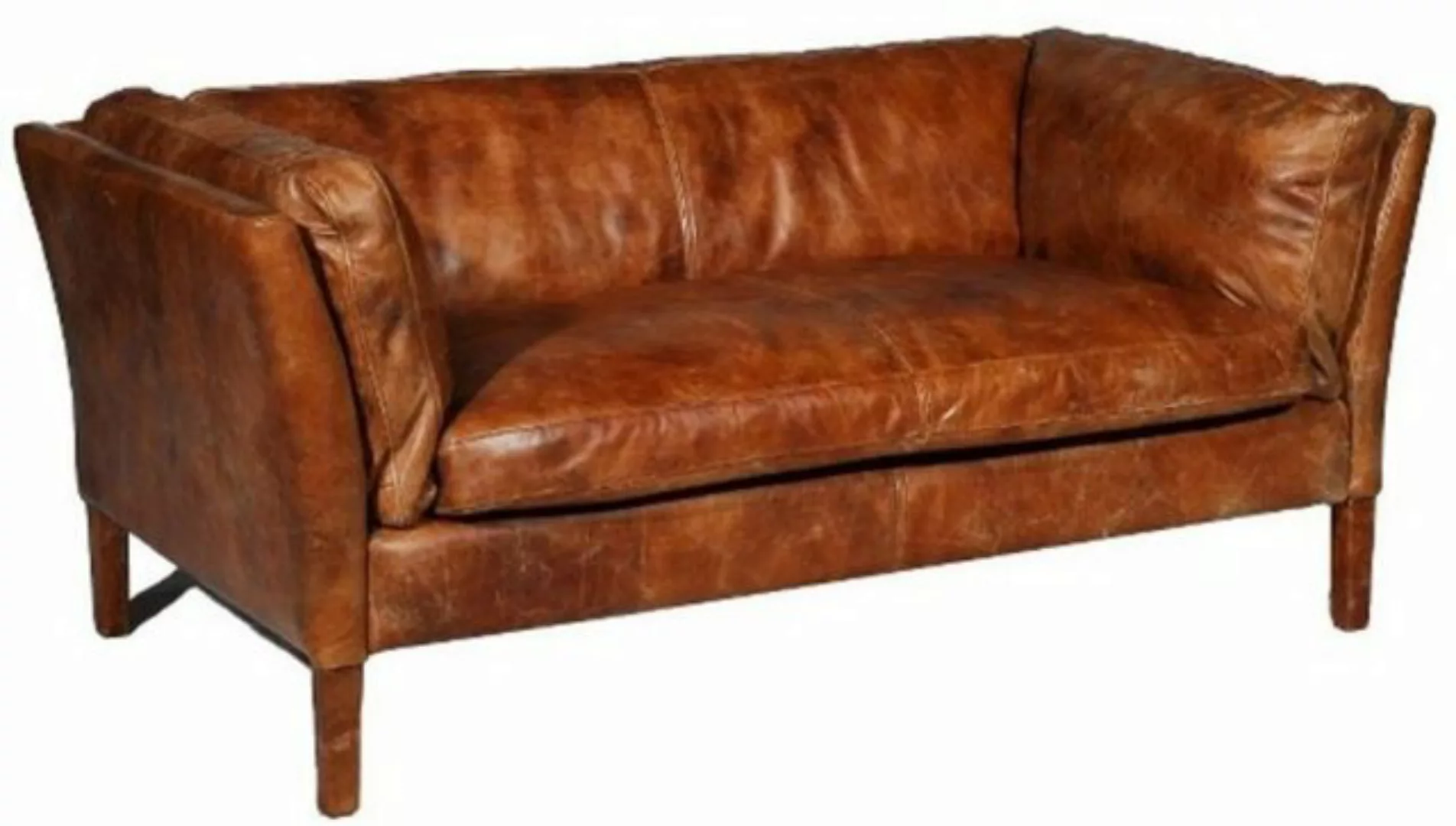 Casa Padrino Sofa Luxus Sofa Vintage Braun 182 x 83 x H. 70 cm - Echtleder günstig online kaufen