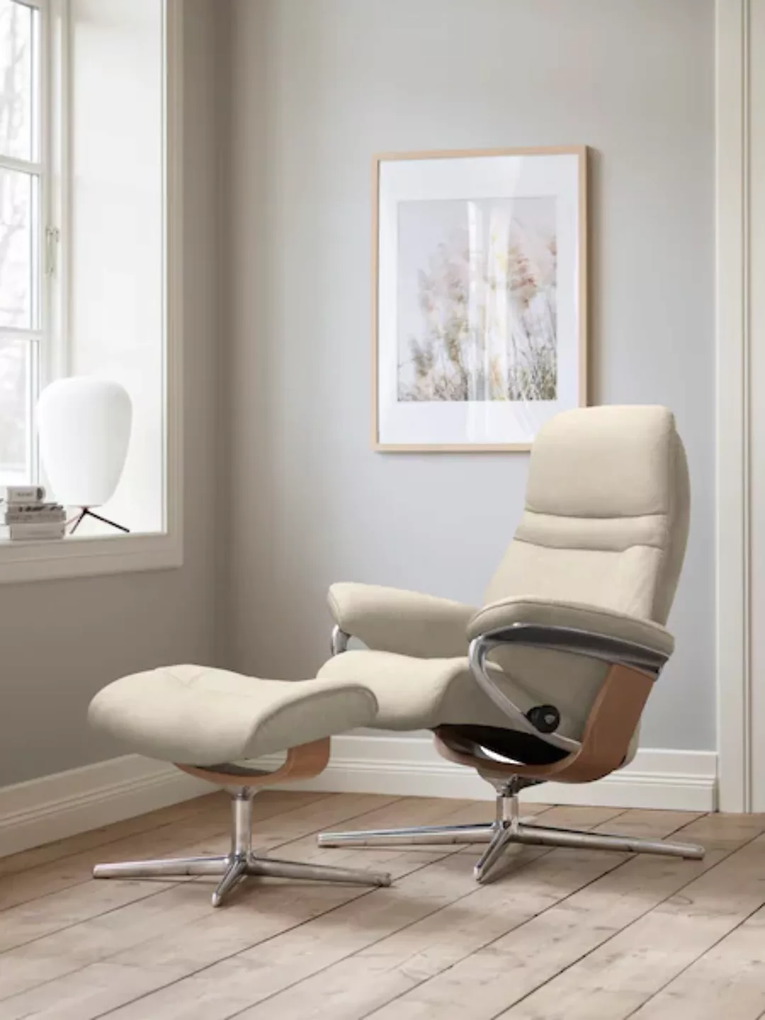 Stressless Fußhocker "Sunrise", mit Cross Base, Größe S, M & L, Holzakzent günstig online kaufen